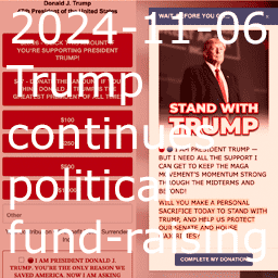 2024-11-06 Trump continues political fund-raising thumbnail collage